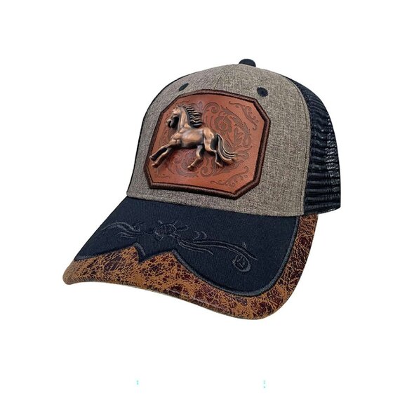 Vintage Western Trucker Hat Snapback Adjustable Cowboy Baseball Cap